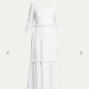 Bergdorf Goodman "Cara Cara" Blue Hill Embroidered Midi Dress Size 6